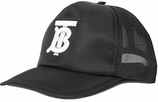 Burberry Monogram Embroidered Trucker Cap Black/White Burberry Monogram Embroidered Trucker Cap Black/White