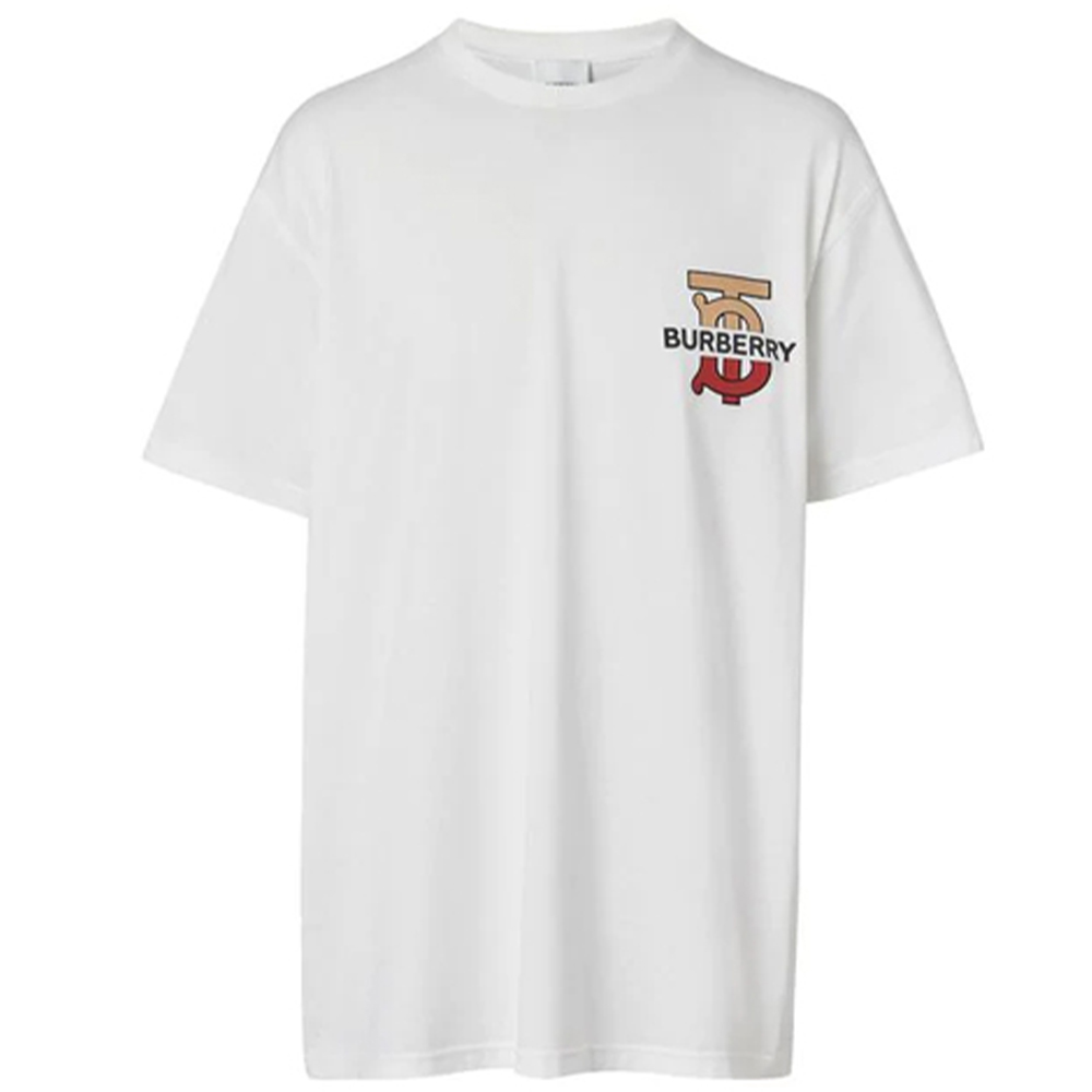 Burberry Monogram Gradient Logo Unisex White Crewneck T-Shirt 80174961