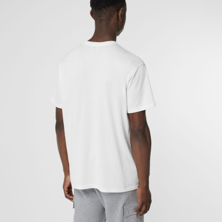 Burberry Monogram Gradient Logo Unisex White Crewneck T-Shirt 80174961 圖 4