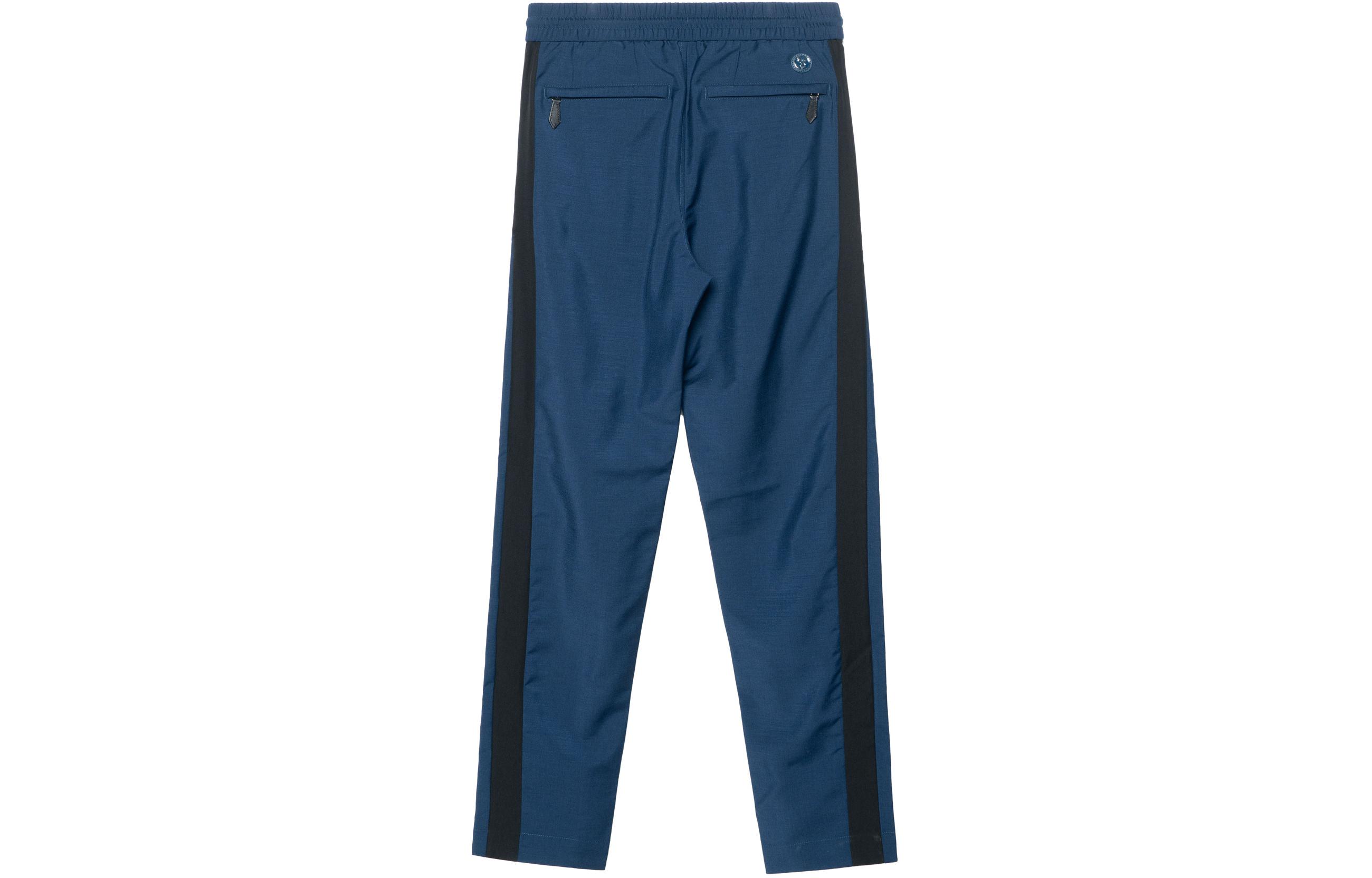 Burberry Monogram High-Waist Straight Knit Jogger Pants in Navy Blue. 80419111 圖 3