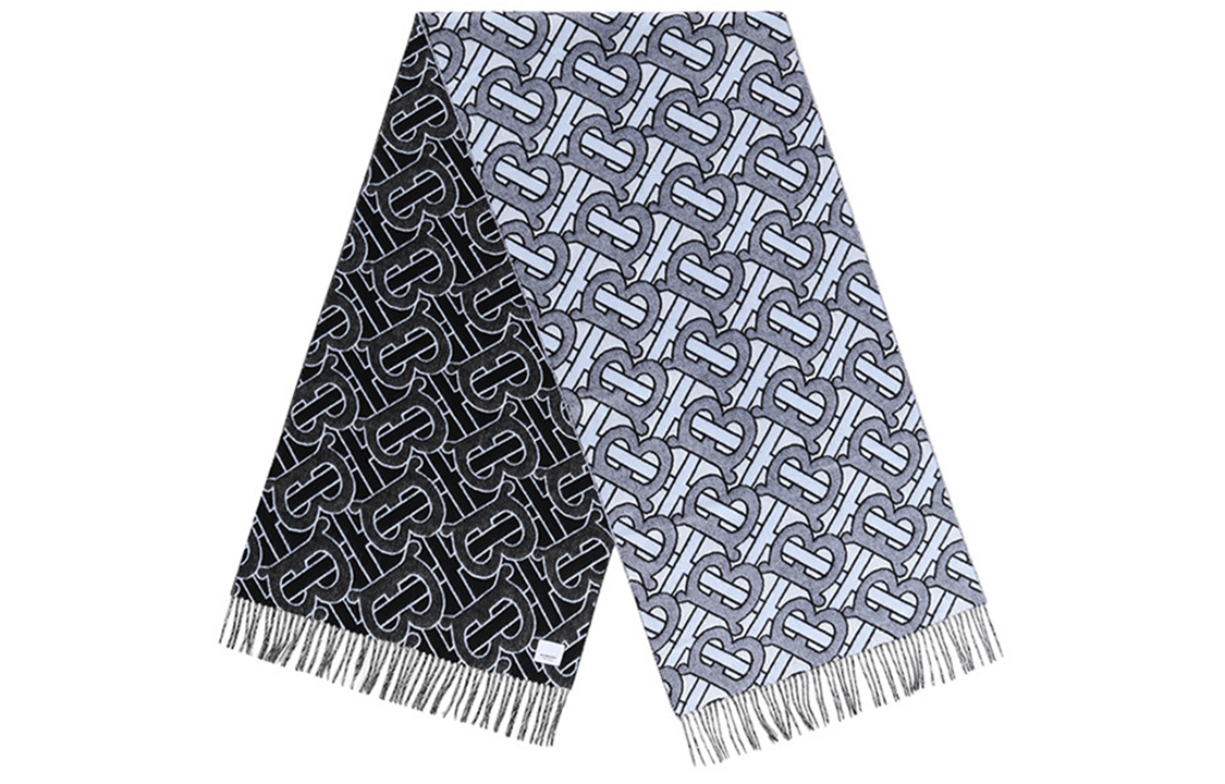 Burberry Monogram Jacquard Cashmere Scarf Light Grey. 80217911 圖 4