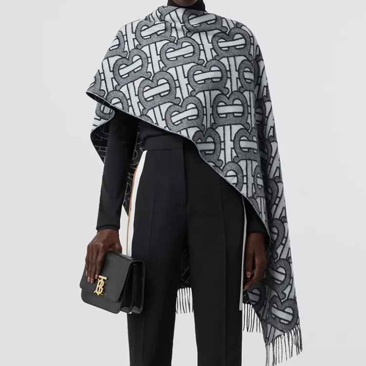 Burberry Monogram Jacquard Cashmere Scarf Light Grey. 80217911 圖 6