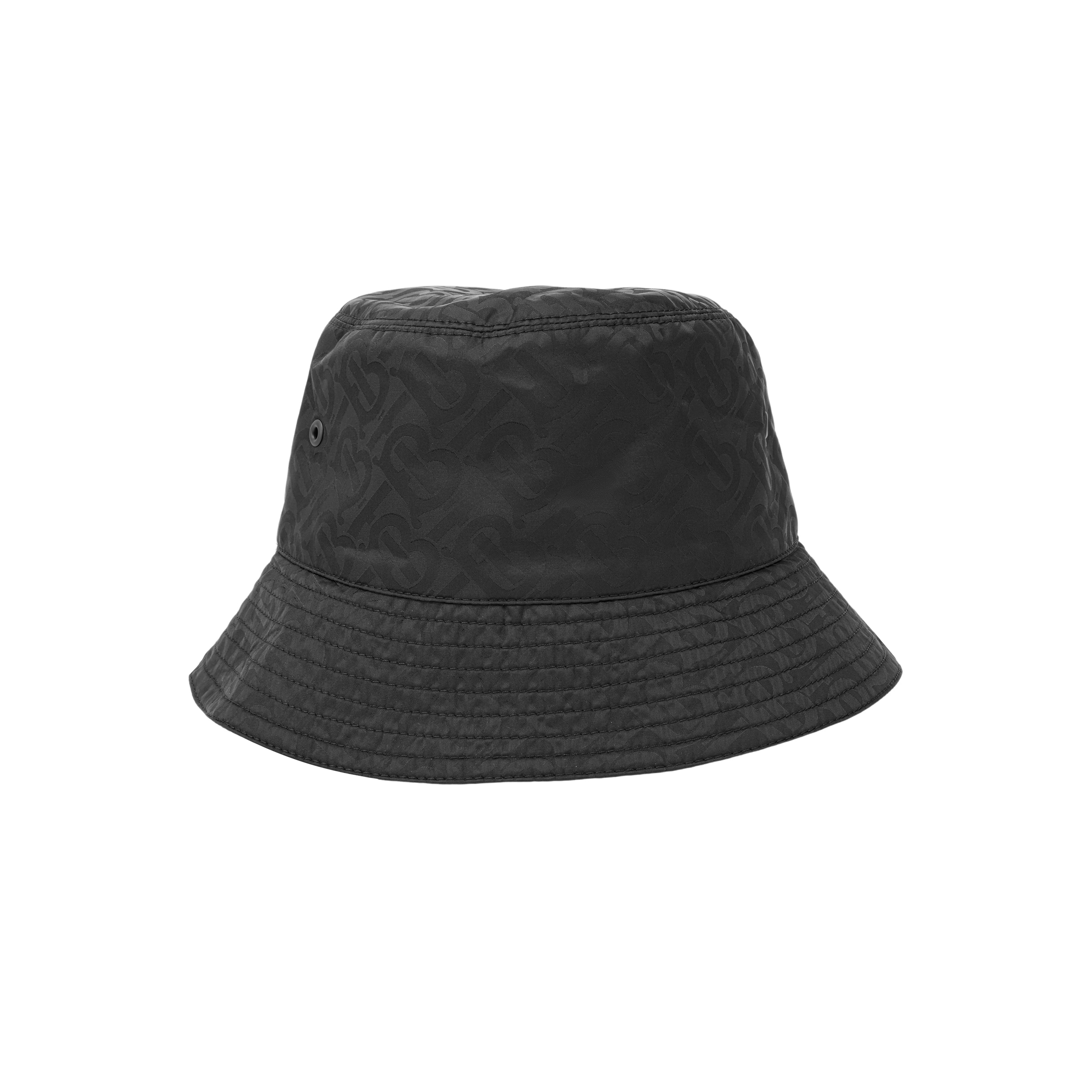 Burberry Monogram Jacquard Polyester Bucket Hat Unisex Couple Style Black. 8031026