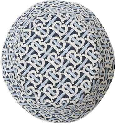 Burberry Monogram Logo Print Cotton Bucket Hat Navy Blue 80483051 Shop Burberry Monogram Logo Print Cotton Bucket Hat Navy Blue 80483051