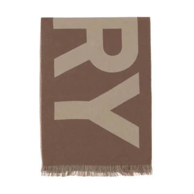 Burberry Monogram Logo Wool Scarf Unisex Couple Edition Brown. 8057148BIRCHBROWN
