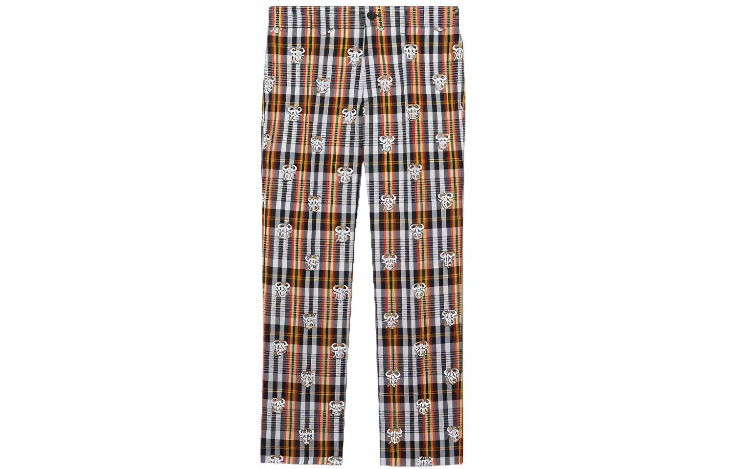 Burberry Monogram Motif Check Wool Casual Pants Marigold Yellow 80378091