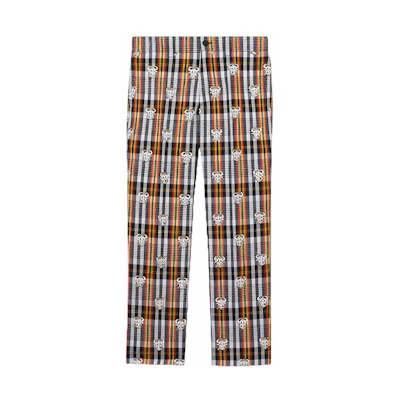 Burberry Monogram Motif Check Wool Casual Pants Marigold Yellow 80378091