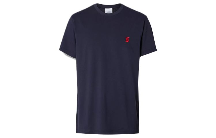 Order Burberry Monogram Motif Baju-T Biru Navy Lengan Pendek Lelaki 80140221