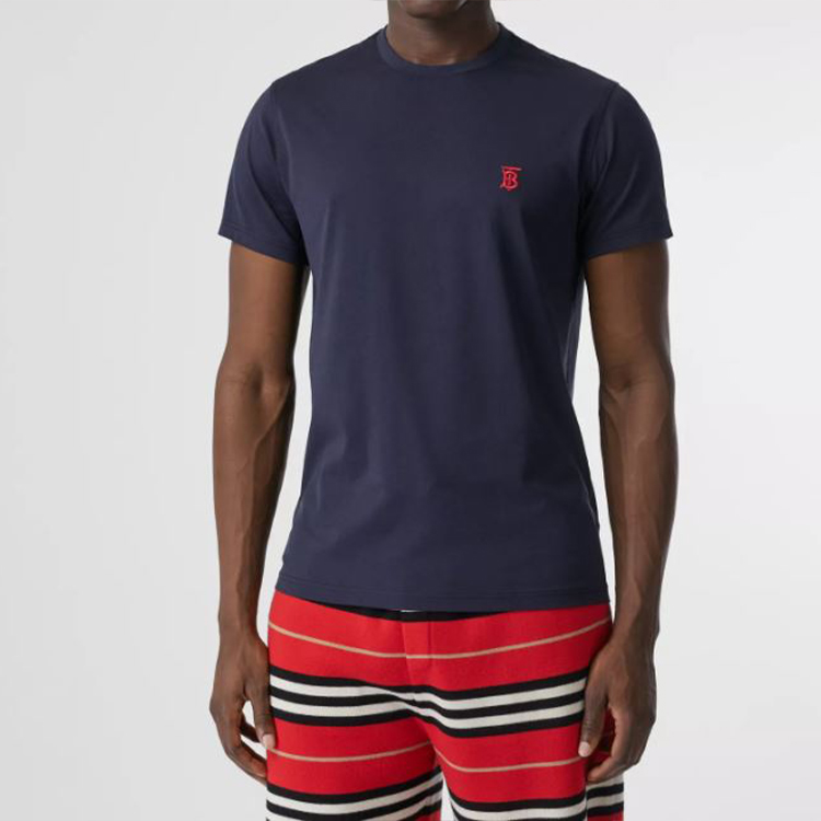 Purchase Burberry Monogram Motif Baju-T Biru Navy Lengan Pendek Lelaki 80140221