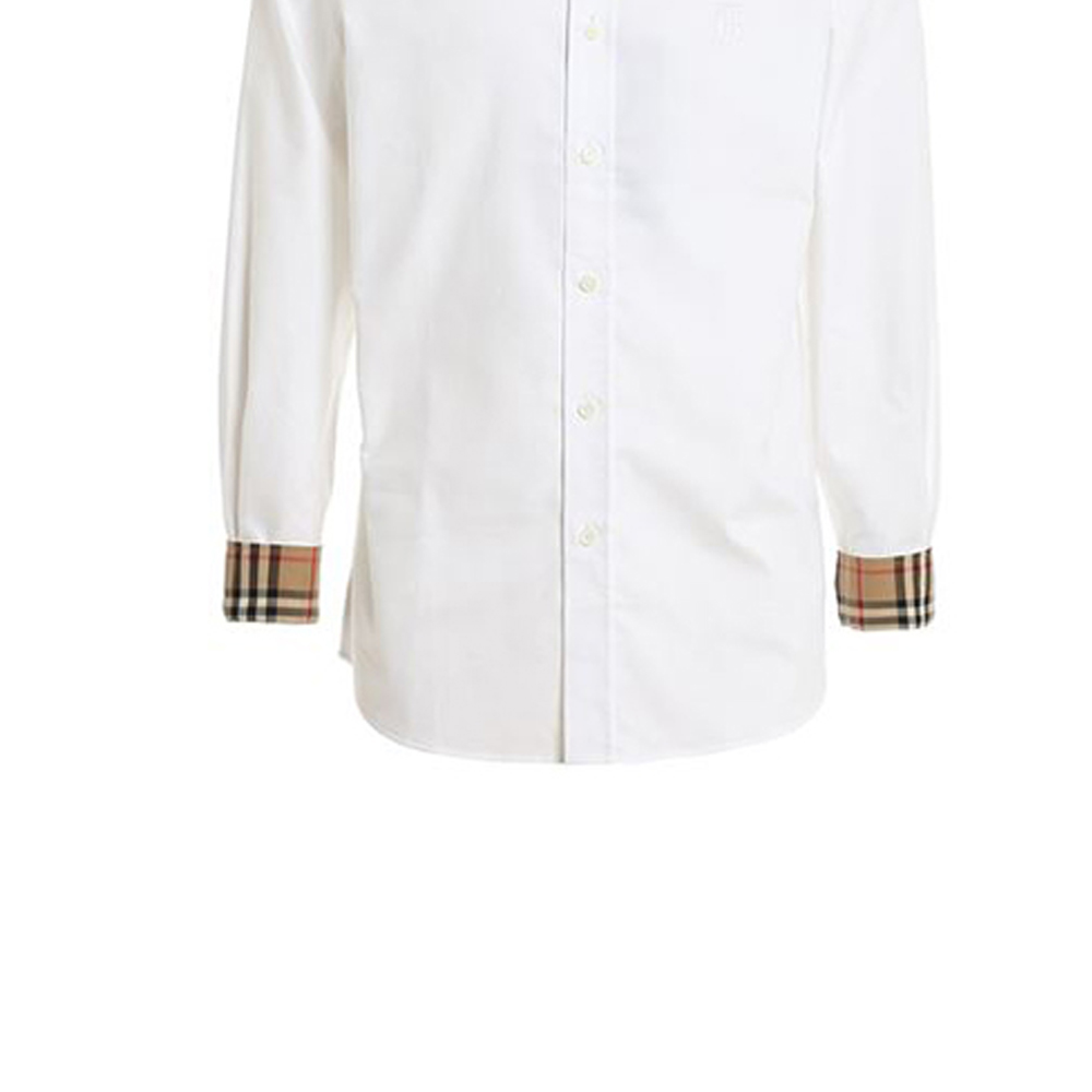 Details for Burberry Monogram Motif Vintage Check Classic Slim Shirt White Fall 8024514