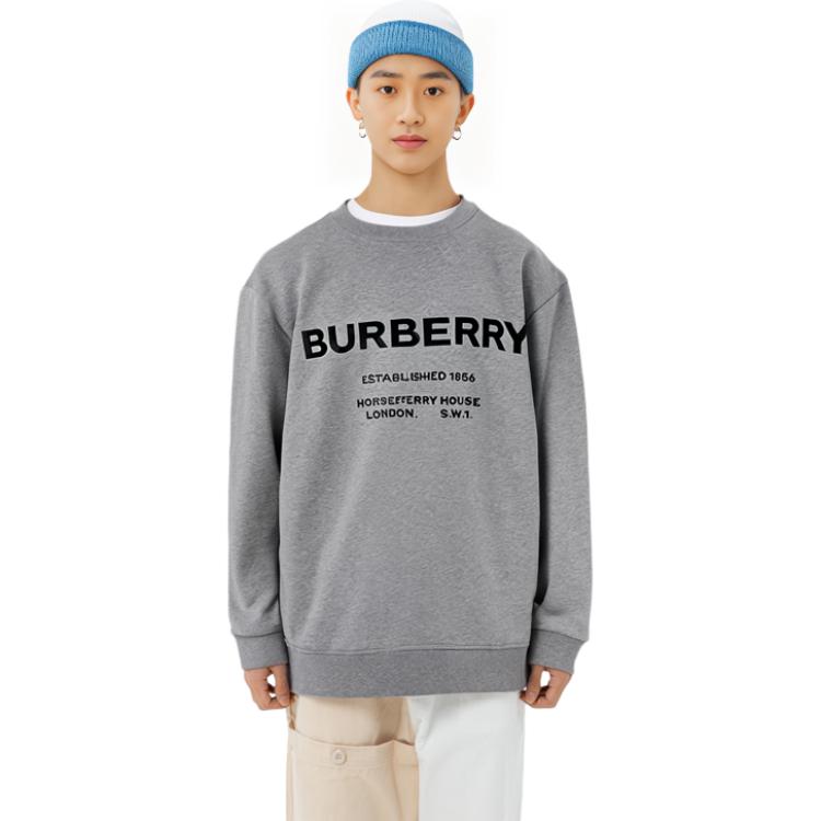 Purchase 버버리 모노그램 프린트 캐주얼 루즈핏 크루넥 스웻셔츠 그레이 80172291