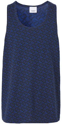Camiseta sin mangas de algodón con estampado Monograma Burberry - Azul 80488561 Order Camiseta sin mangas de algodón con estampado Monograma Burberry - Azul 80488561