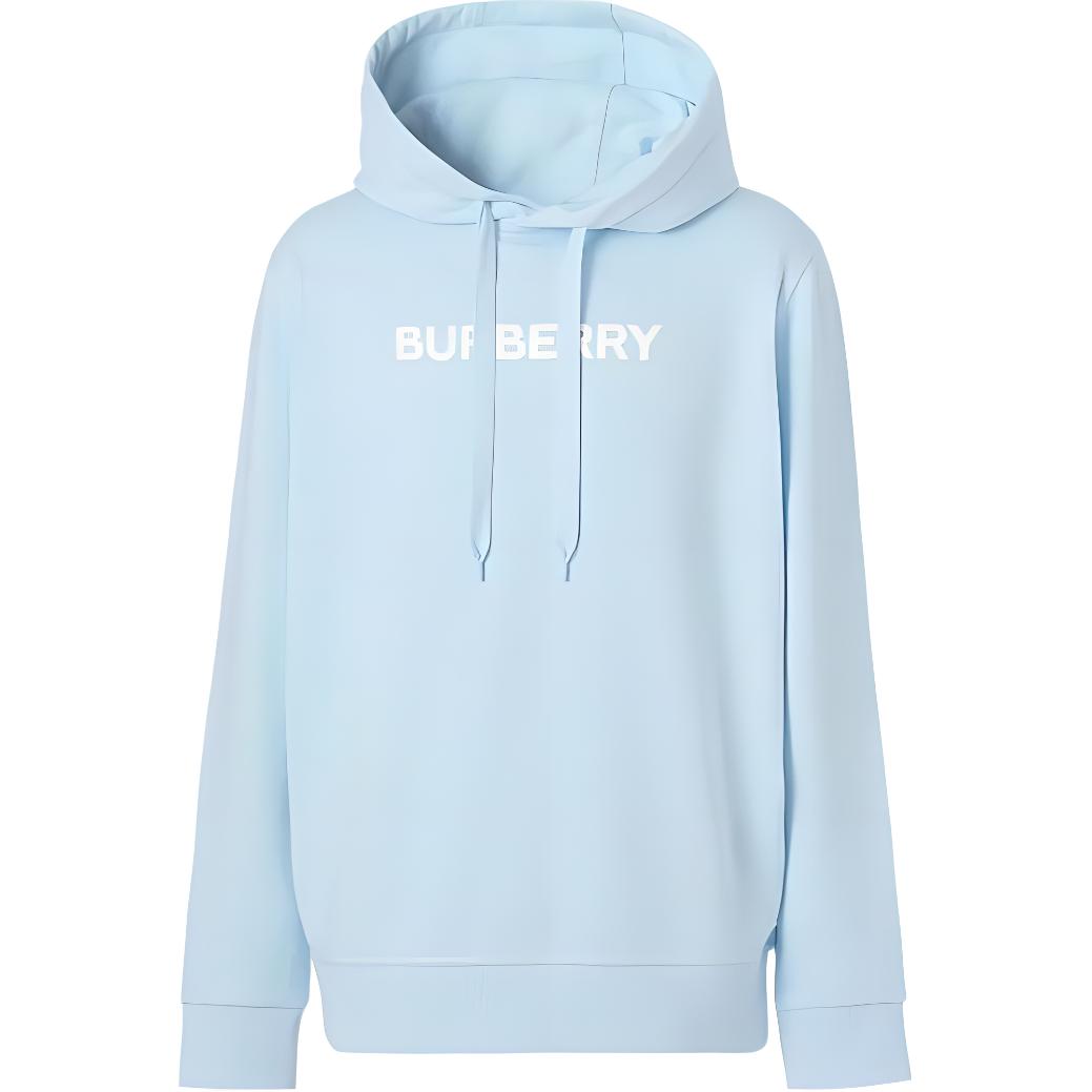 Burberry Monogram Print Hoodie Light Blue Menswear 80575251