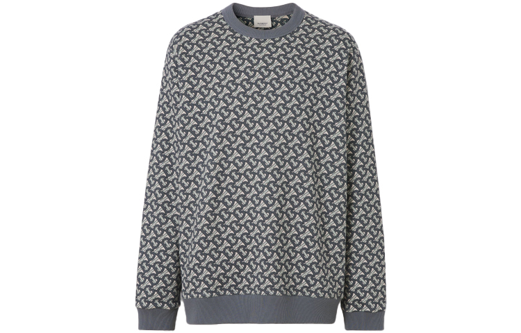 Burberry Monogram Print Pullover Sweatshirt Grey 80501931