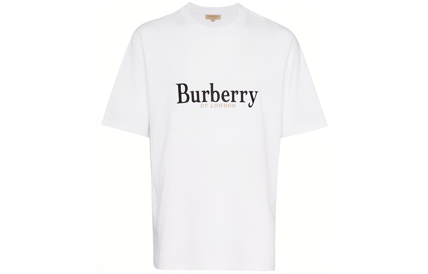 Burberry Monogram Print Unisex White Crewneck T-Shirt 8007830 圖 2