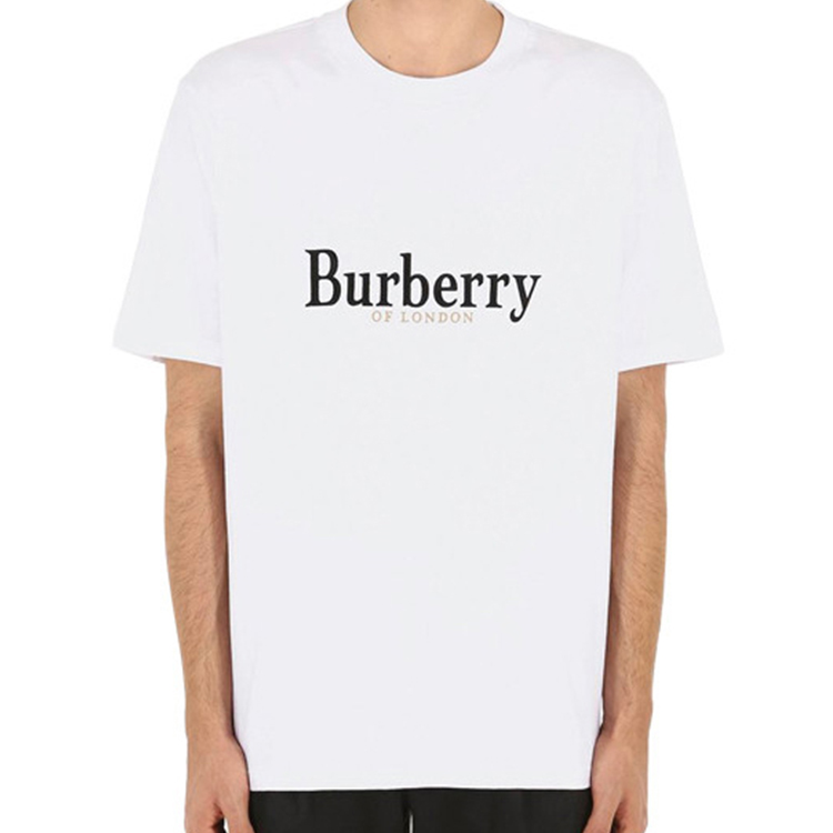 Burberry Monogram Print Unisex White Crewneck T-Shirt 8007830 圖 4