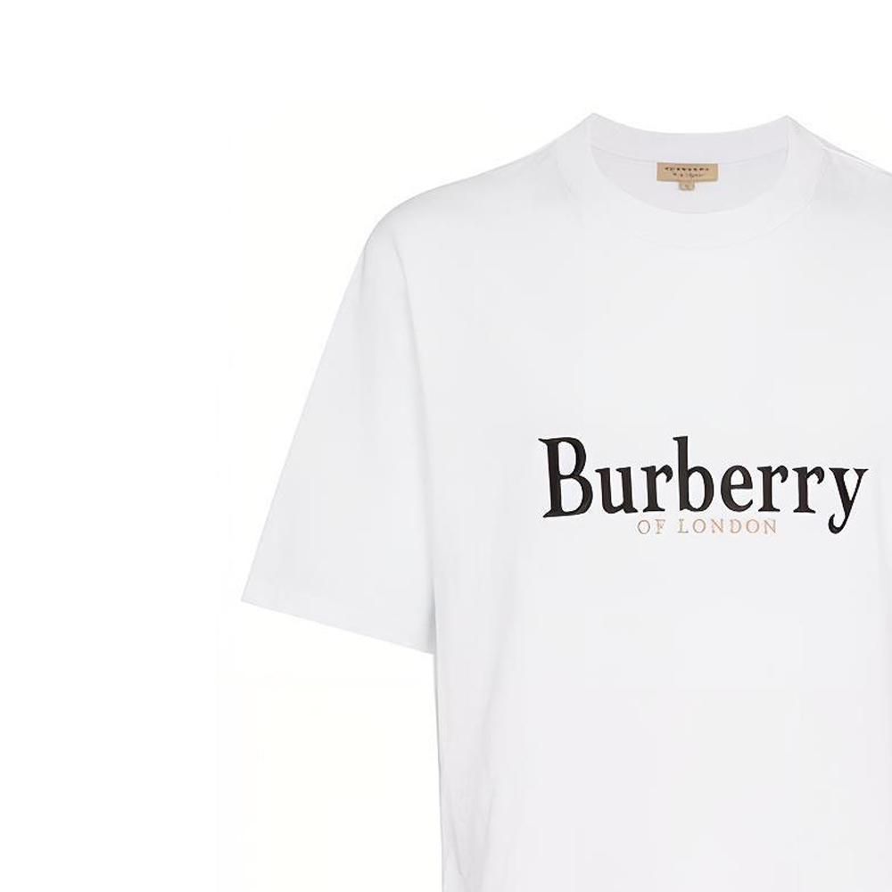 Burberry Monogram Print Unisex White Crewneck T-Shirt 8007830 圖 6
