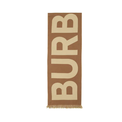 Burberry Monogram Print Warm Scarf Unisex Couple Style Brown. 80571481