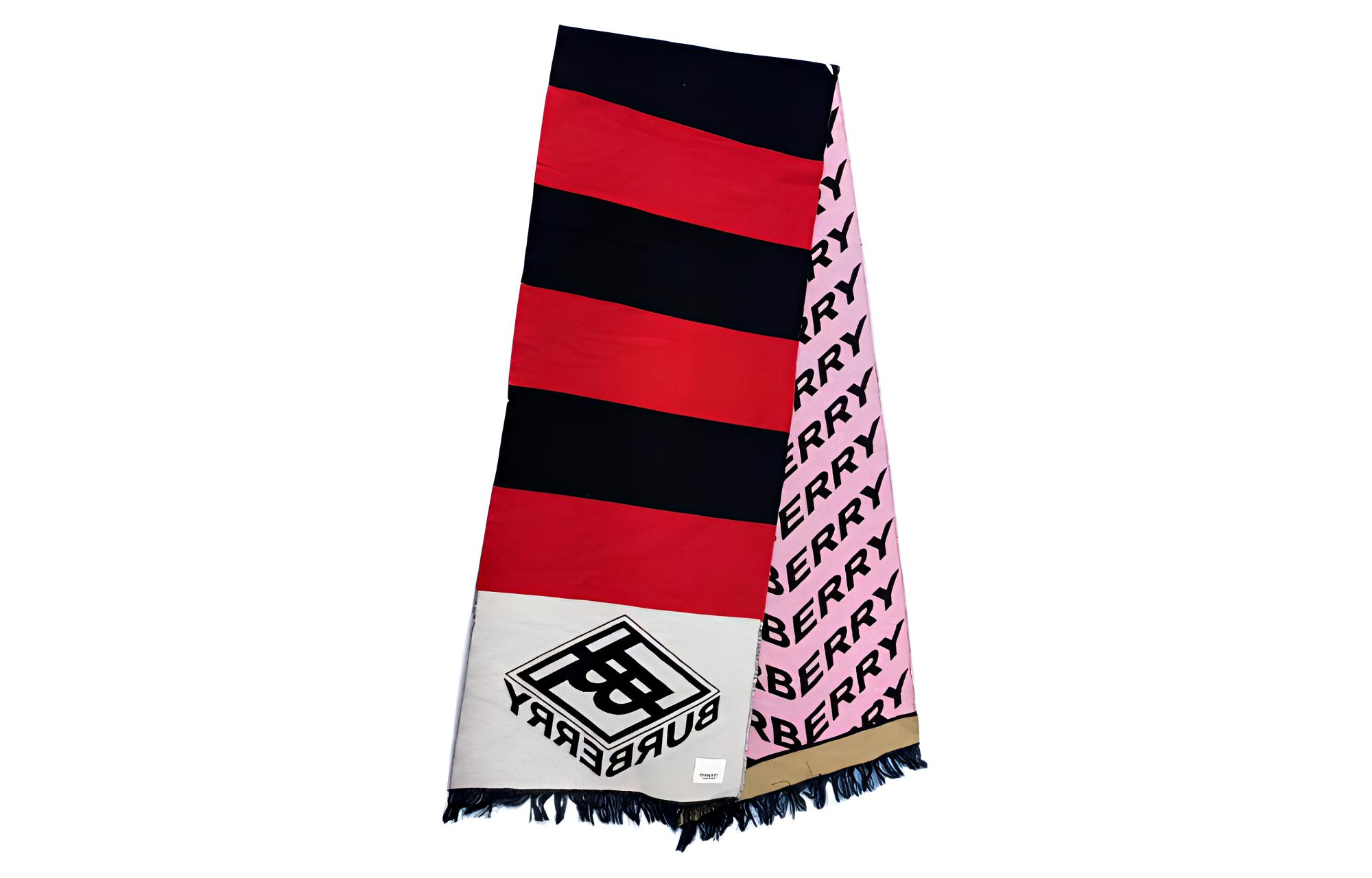 Burberry Monogram Print Wool Scarf Unisex Couple's Style - Multi-color. 80230831