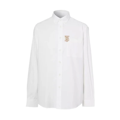 Burberry Monogram Single-Breasted Casual Long Sleeve Shirt White Men 80367631