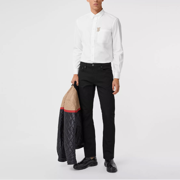 Burberry Monogram Single-Breasted Casual Long Sleeve Shirt White Men 80367631 圖 3