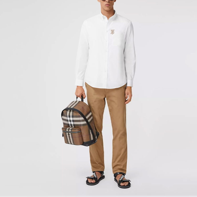 Burberry Monogram Single-Breasted Casual Long Sleeve Shirt White Men 80367631 圖 4