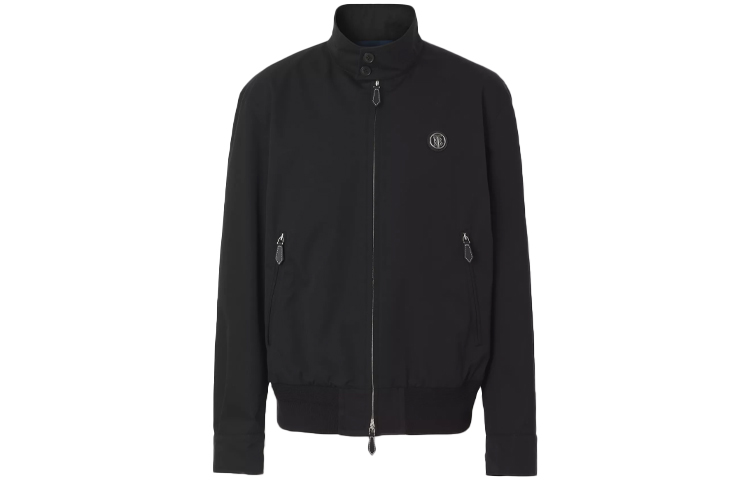 Burberry Monogram Stand Collar Long Sleeve Jacket Black 80415901