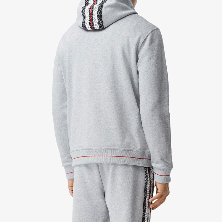 Burberry Monogram Stripe Cotton Hoodie Light Gray 80285161 圖 4