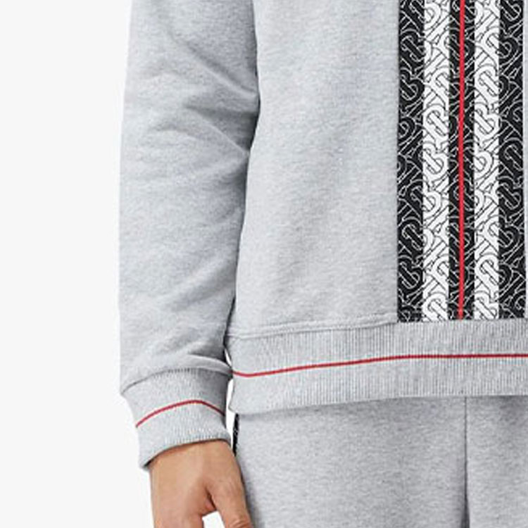 Burberry Monogram Stripe Cotton Hoodie Light Gray 80285161 圖 7