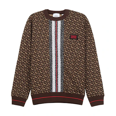 Burberry Monogram Stripe Print Sweatshirt in Marled Brown 80182401