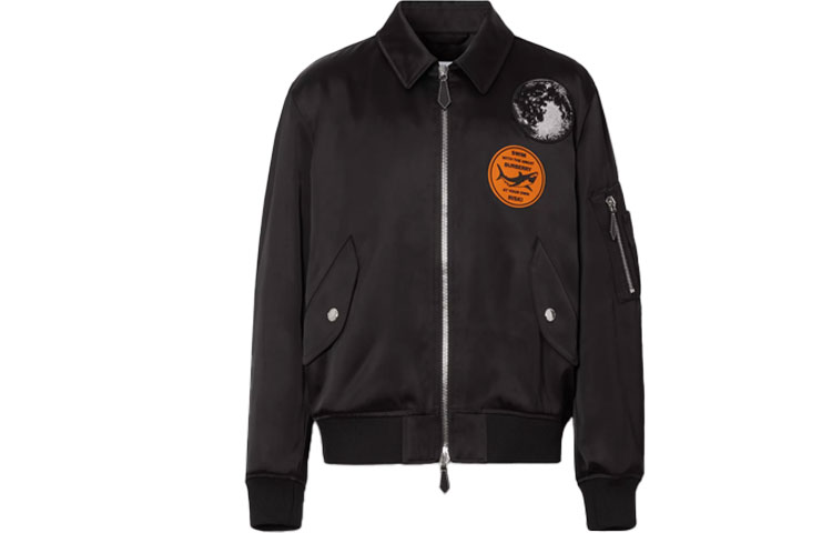 Burberry Montage Applique Cotton Satin Jacket Black 80385701 圖 2