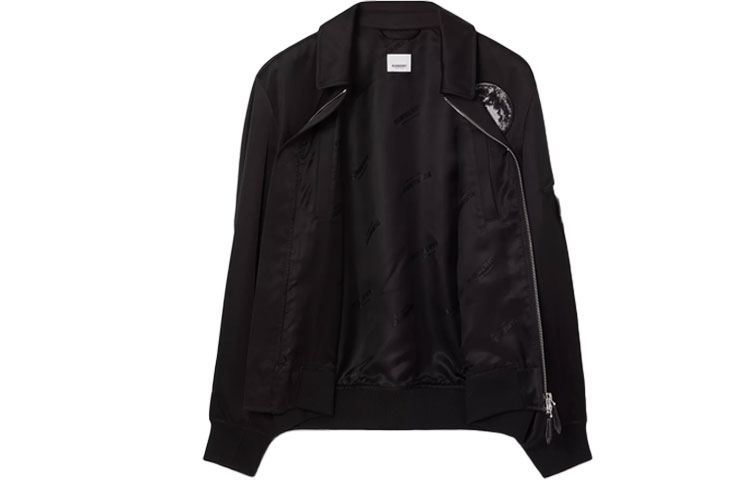 Burberry Montage Applique Cotton Satin Jacket Black 80385701 圖 3