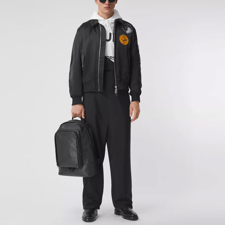 Burberry Montage Applique Cotton Satin Jacket Black 80385701 圖 4