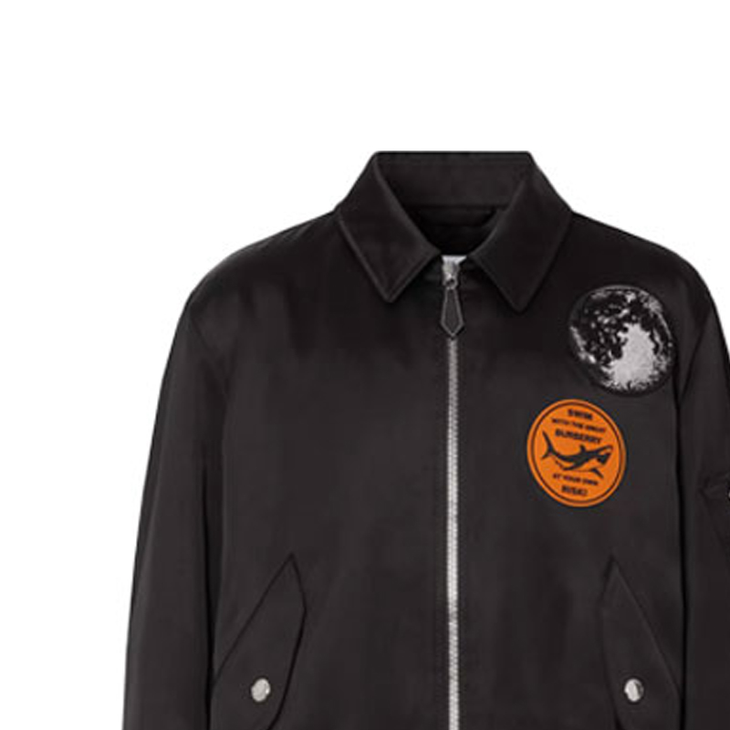 Burberry Montage Applique Cotton Satin Jacket Black 80385701 圖 7
