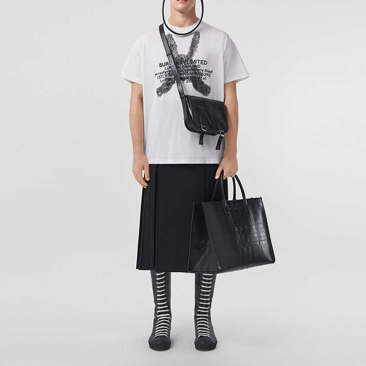 Burberry Montage Letter Print White Casual Short Sleeve T-Shirt. 80495651 圖 3