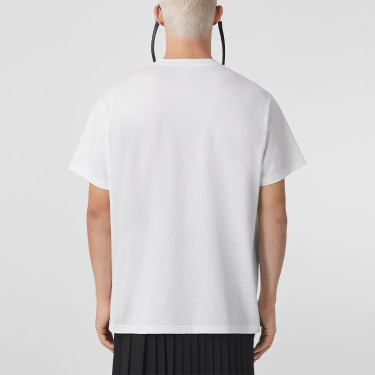 Burberry Montage Letter Print White Casual Short Sleeve T-Shirt. 80495651 圖 5