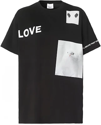 Burberry Kaos Oversized Katun Hitam Unisex dengan Cetak Montage 80307651 Order Burberry Kaos Oversized Katun Hitam Unisex dengan Cetak Montage 80307651