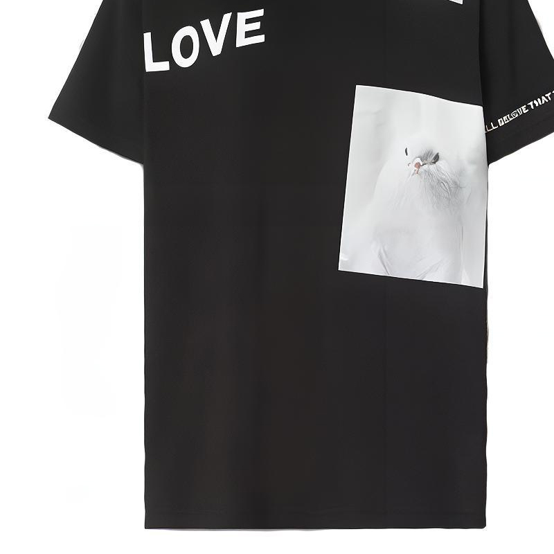 Burberry Montage Print Oversized Cotton T-Shirt Black Unisex 80307651 圖 7