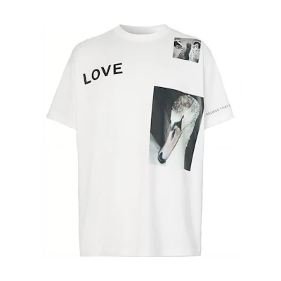 Burberry Montage Print White Short-Sleeve T-Shirt 80313111