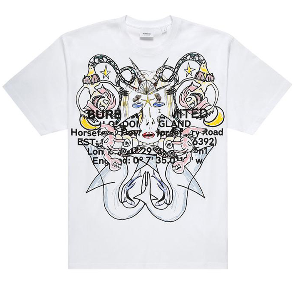 Burberry Montague Print Loose Fit Short Sleeve Tee White - 80406781