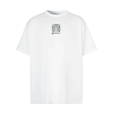 Burberry Montague Print Slim Fit White T-Shirt for Men 8030926
