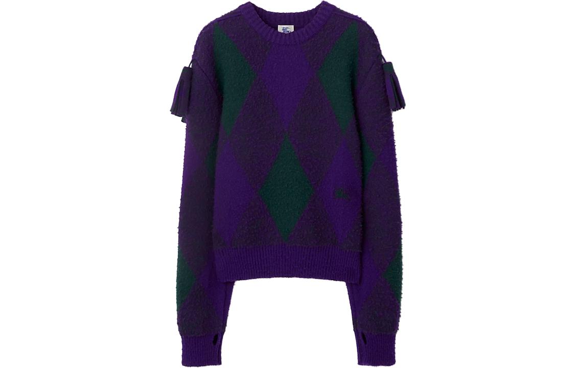 Burberry Multicolor Pattern Crewneck Sweater  Long Sleeve Pullover 80772141