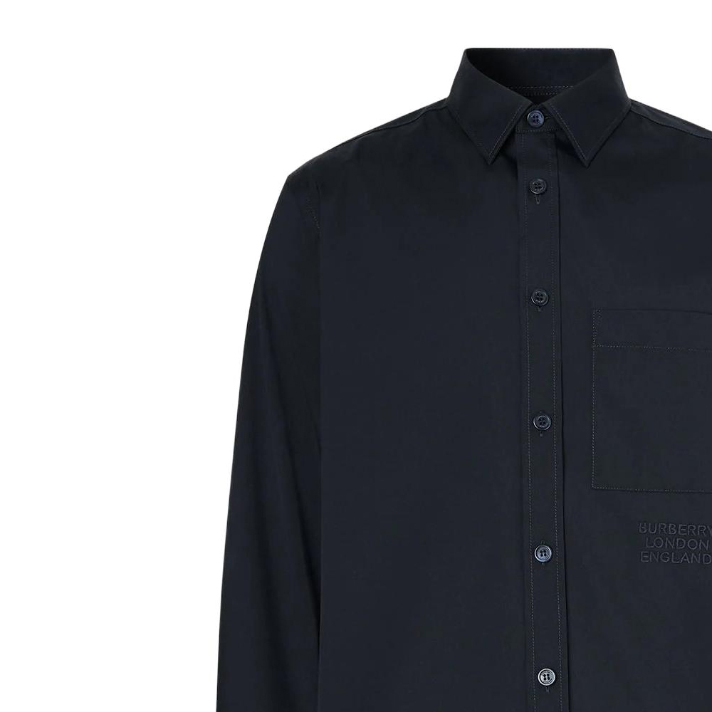 Burberry Navy Blue  Long Sleeve Shirt with Logo Embroidery. 80290741 圖 6