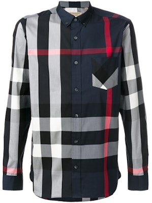 Burberry 海軍藍格紋棉混紡襯衫. 40458361 Order Burberry 海軍藍格紋棉混紡襯衫. 40458361