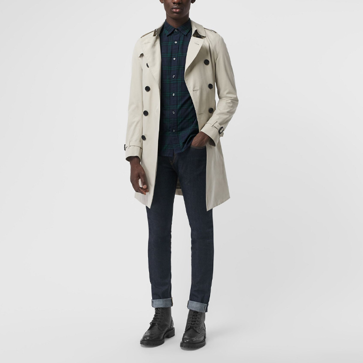 Burberry Navy Blue Check Long Sleeve Shirt 40663931 圖 4