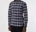 Lookbook 버버리 네이비 블루 체크 스트레치 긴팔 셔츠 80186401