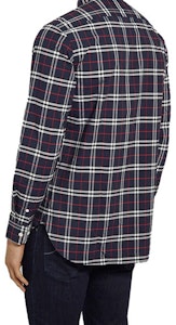 버버리 네이비 블루 클래식 체크 레드 스트라이프 긴팔 셔츠 8004835 Shop 버버리 네이비 블루 클래식 체크 레드 스트라이프 긴팔 셔츠 8004835