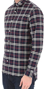 버버리 네이비 블루 클래식 체크 레드 스트라이프 긴팔 셔츠 8004835 Sizing 버버리 네이비 블루 클래식 체크 레드 스트라이프 긴팔 셔츠 8004835