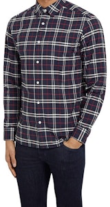 버버리 네이비 블루 클래식 체크 레드 스트라이프 긴팔 셔츠 8004835 Cheap 버버리 네이비 블루 클래식 체크 레드 스트라이프 긴팔 셔츠 8004835