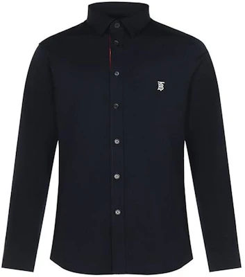 Burberry Baju Kemeja Navy Blue Cotton Check Logo Koleksi Musim Bunga. 80430621 Order Burberry Baju Kemeja Navy Blue Cotton Check Logo Koleksi Musim Bunga. 80430621
